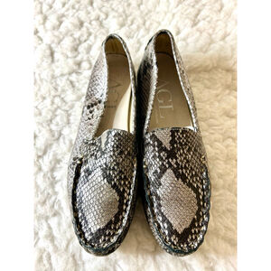 AGL Attilio Giusti Leombrani Snakeskin Leather Flat Loafers Size 39/ US 8.5